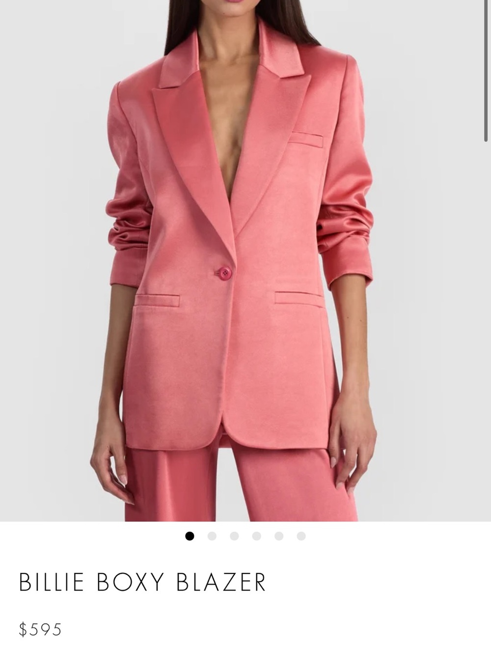 Alice + Olivia Billie Boxy Blazer & Pants in Coral Pink